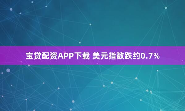 宝贷配资APP下载 美元指数跌约0.7%